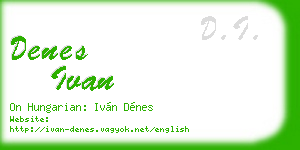 denes ivan business card
