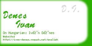 denes ivan business card